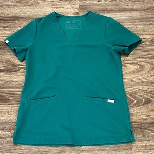Figs Green Casma Three-Pocket Scrub Extra Small Top‎